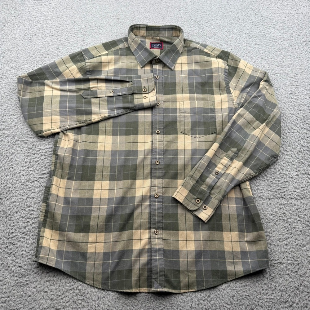 UNTUCKit Russo Button Down Shirt Mens XXL Green Plaid Slim Fit Light Flannel